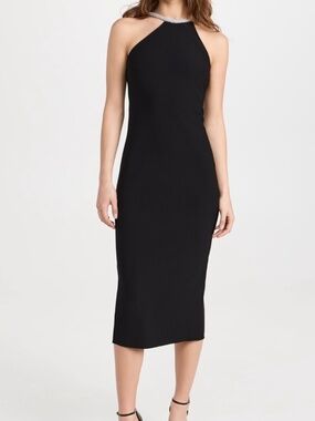 Amanda Uprichard Laren Black Crystal Dress
